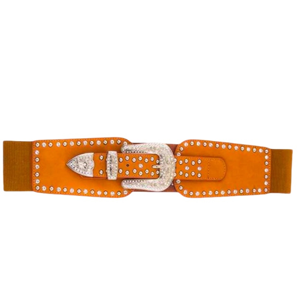 Camel Genuine Leather Western Statement Belt